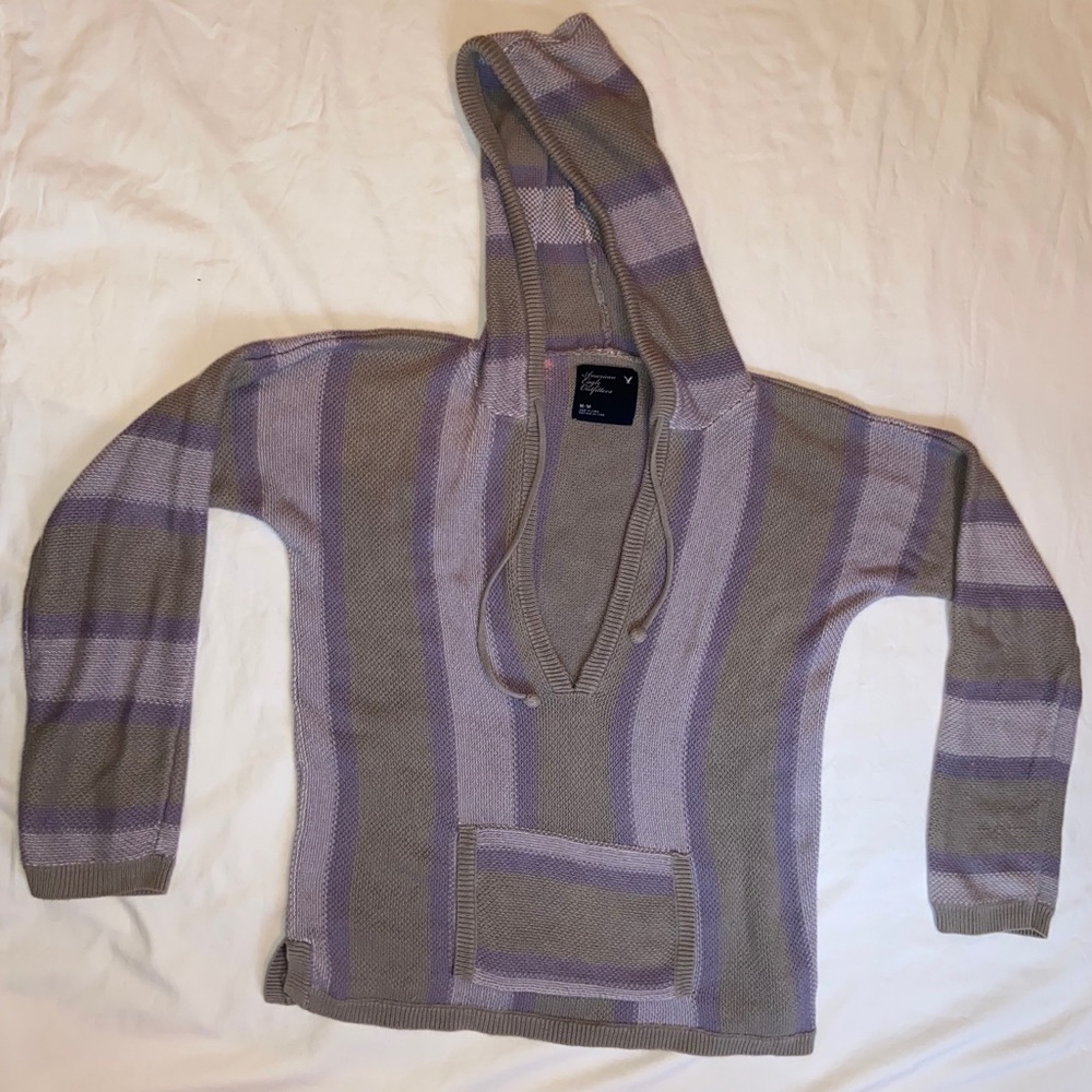 Hooded, knit sweatshirt
